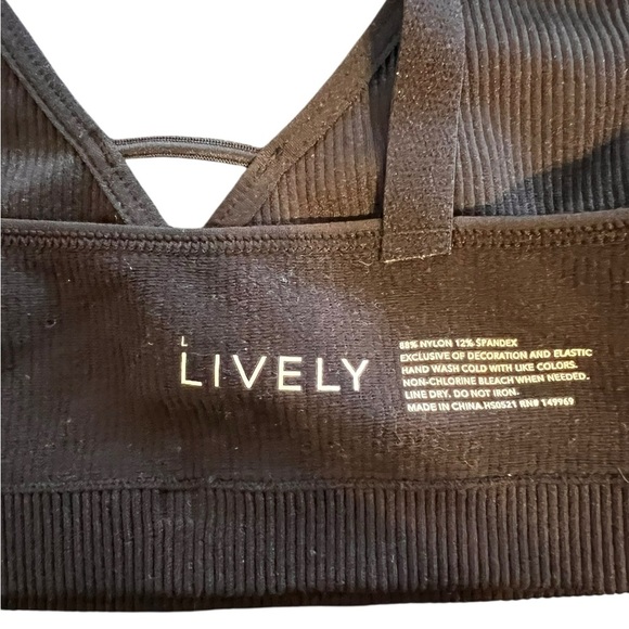 🟠Lively Black Ribbed Bra – Size Large - Picture 4 of 4